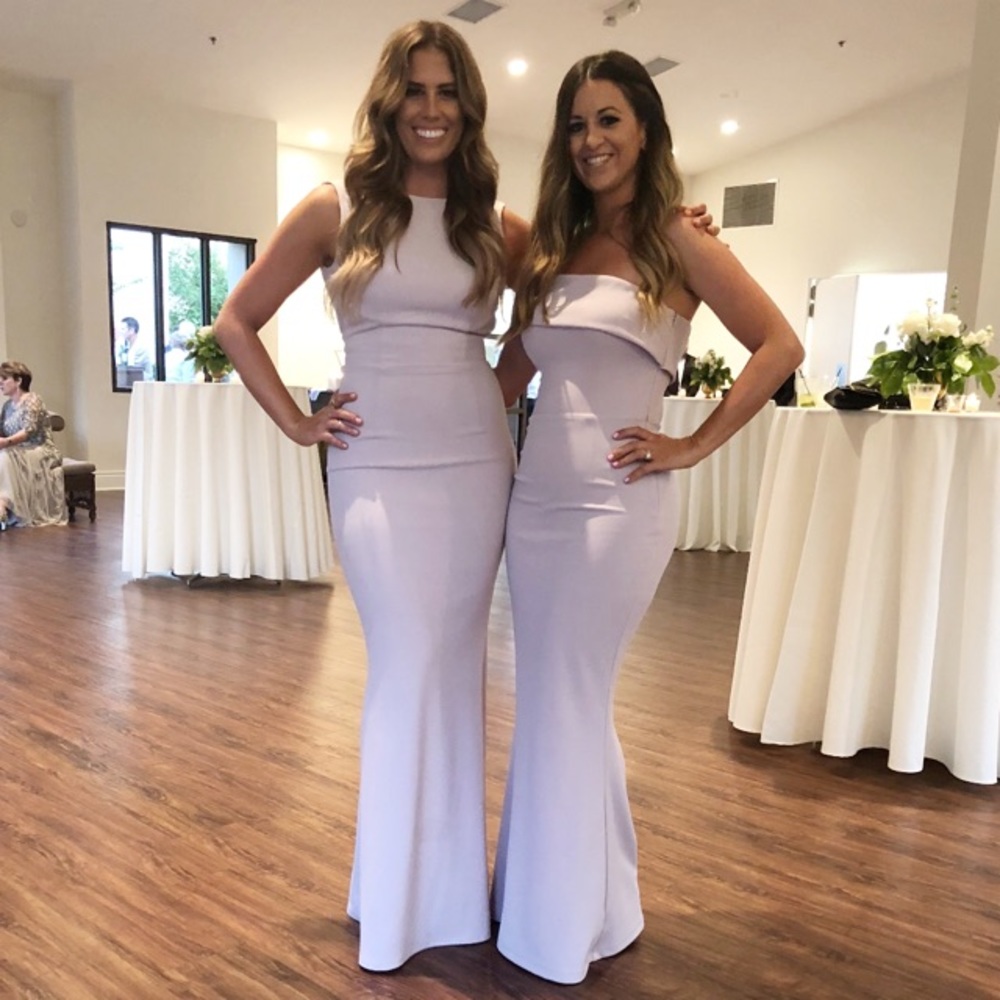 Katie May Titan One-Shoulder Cutout Crepe Gown
